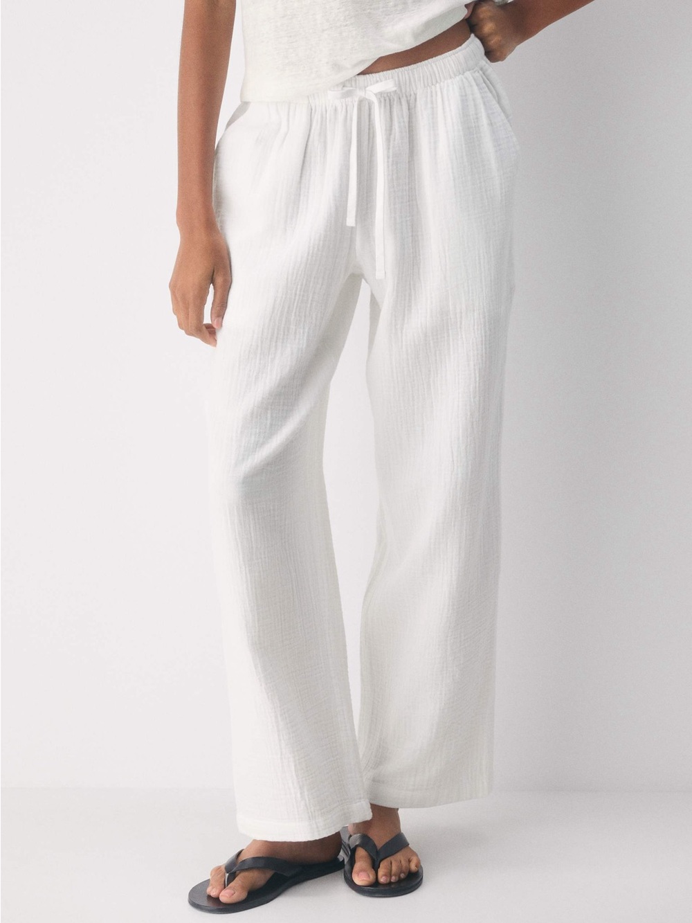 Aritzia Little Moon Cotton Gauze Sail Pant Size Large White